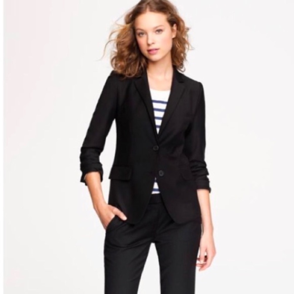 J Crew 1035 Super 120’s Blazer St 4 Black